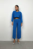 Oversize Knitted Blouse Blue Trousers Set 