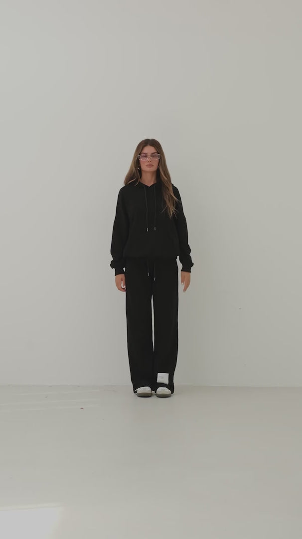 Oversize Sweatshirt Black Tracksuit