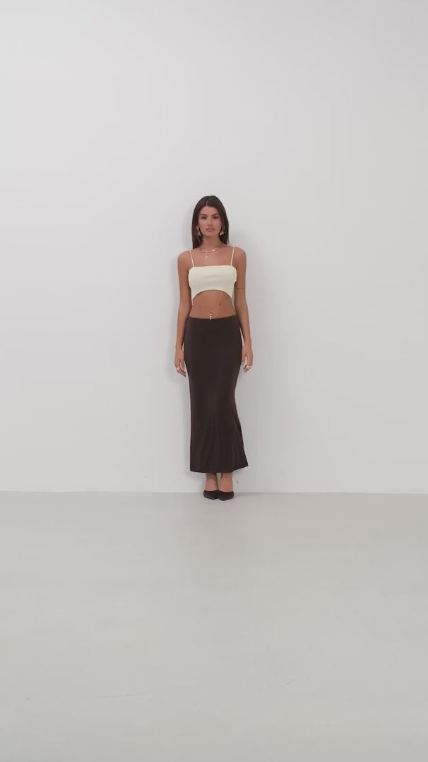 Thin Strap Ecru Crop Top