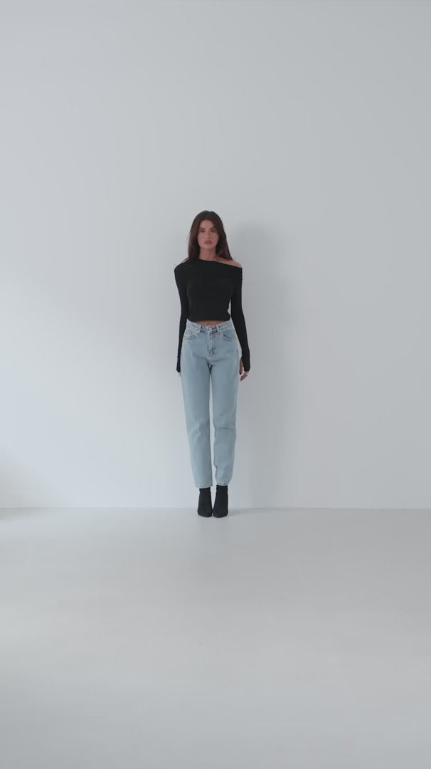 High Waist Skinny Leg Light Blue Jeans 