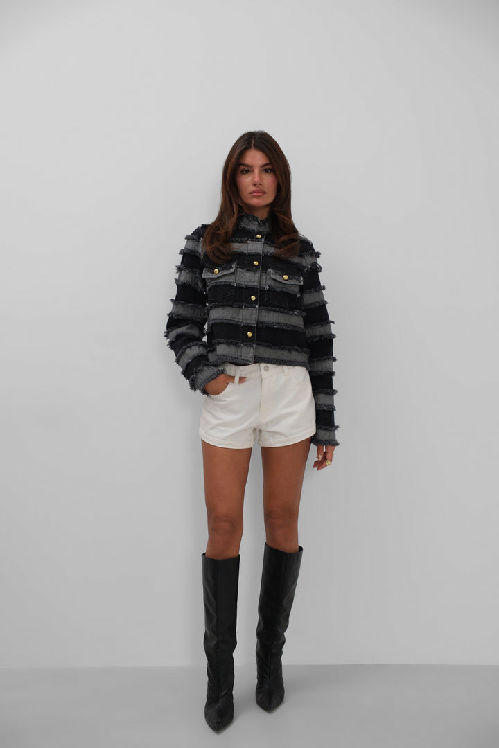 Tasseled Fringed Design Smoke Jacket 