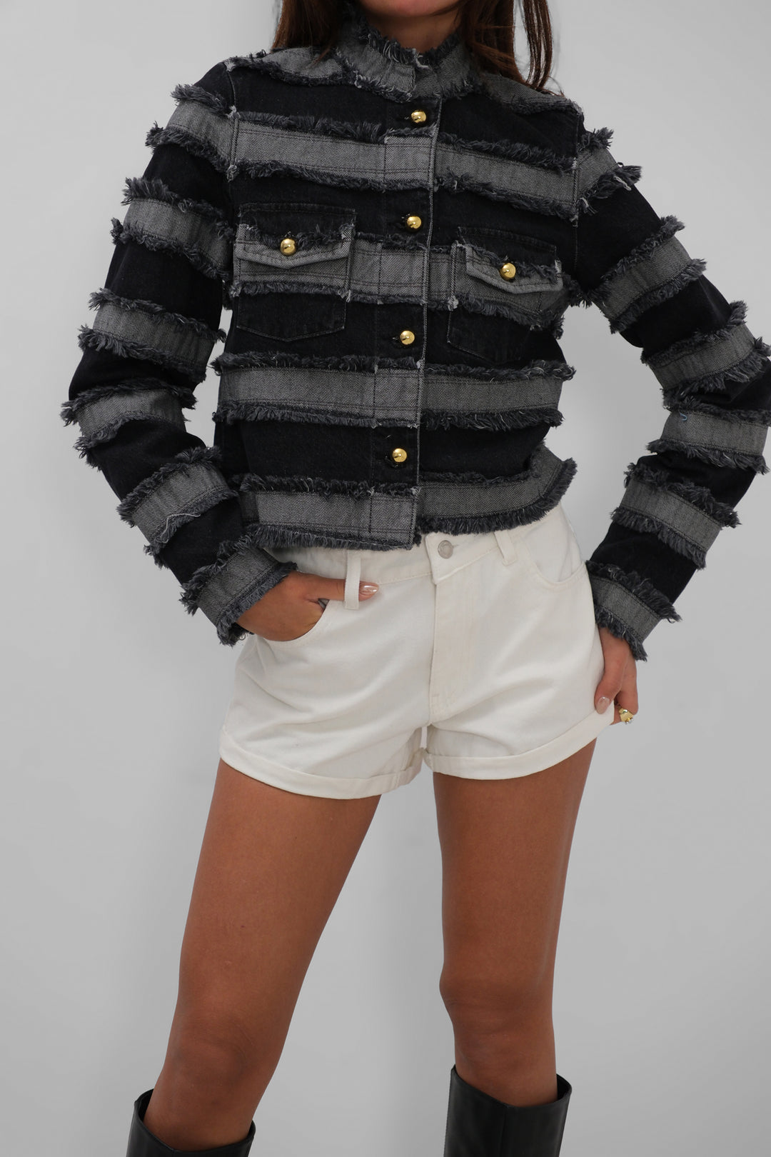 Tasseled Fringed Design Smoke Jacket 