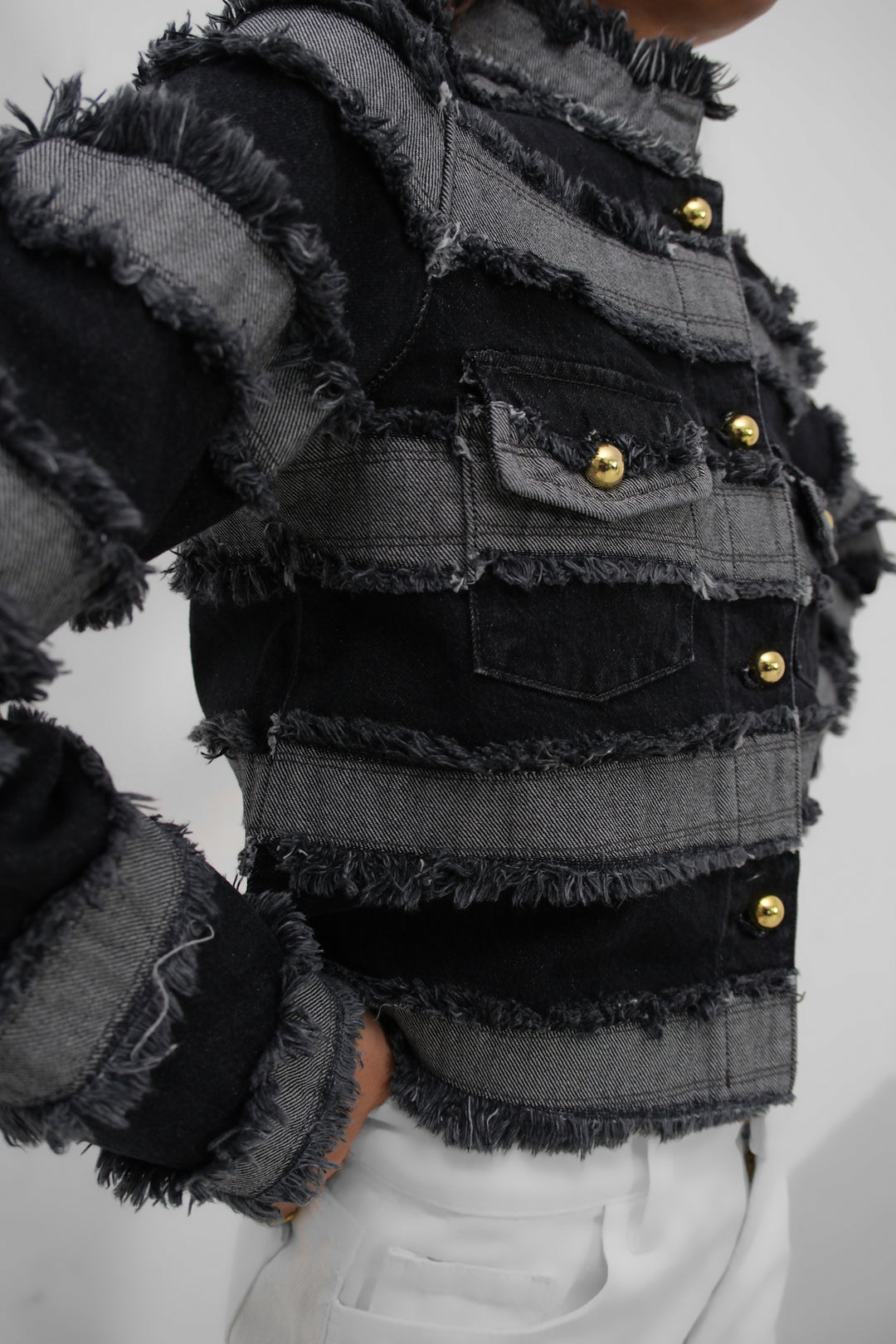 Tasseled Fringed Design Smoke Jacket 