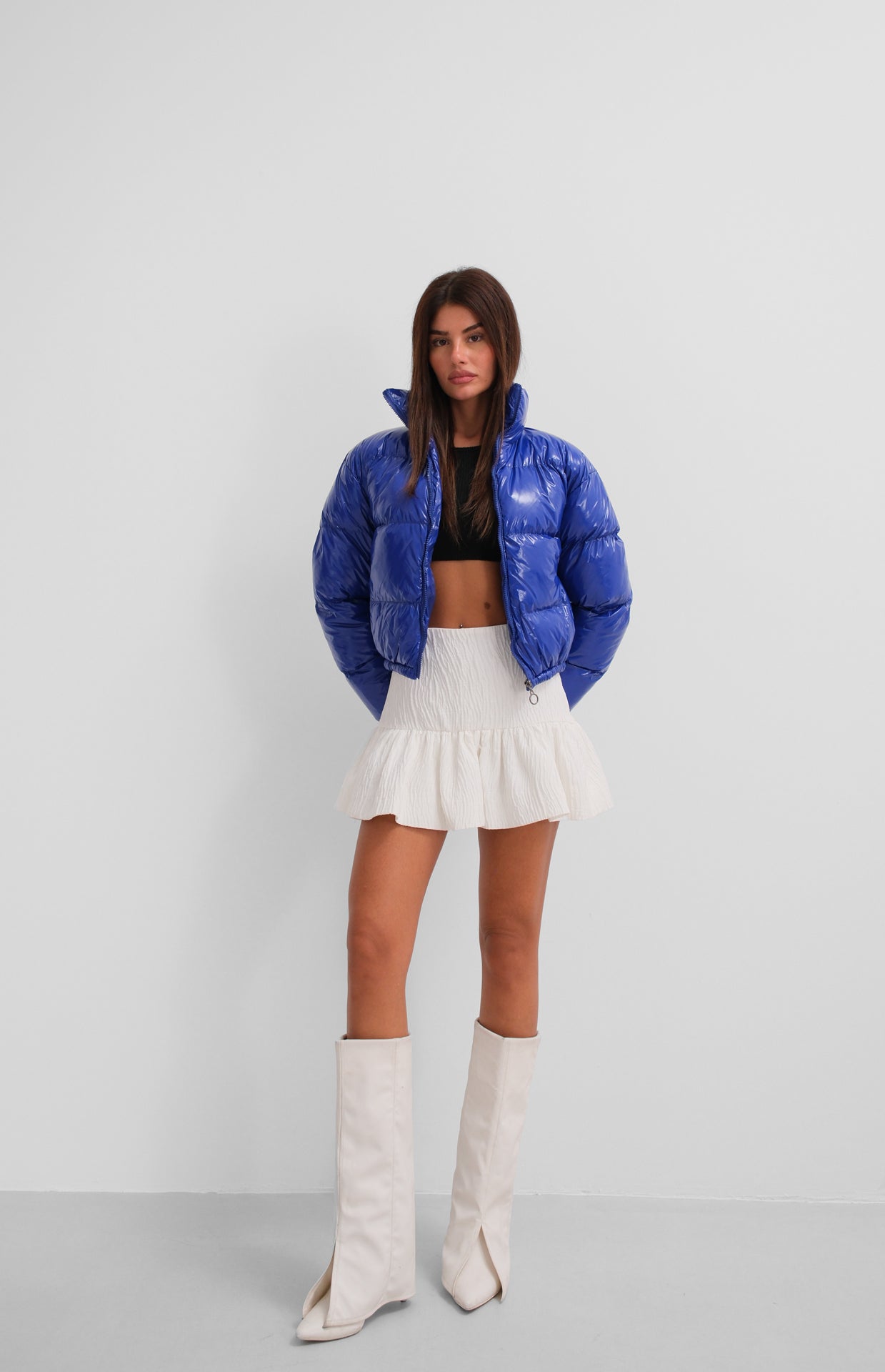 Patent Leather Puffer Jacket 