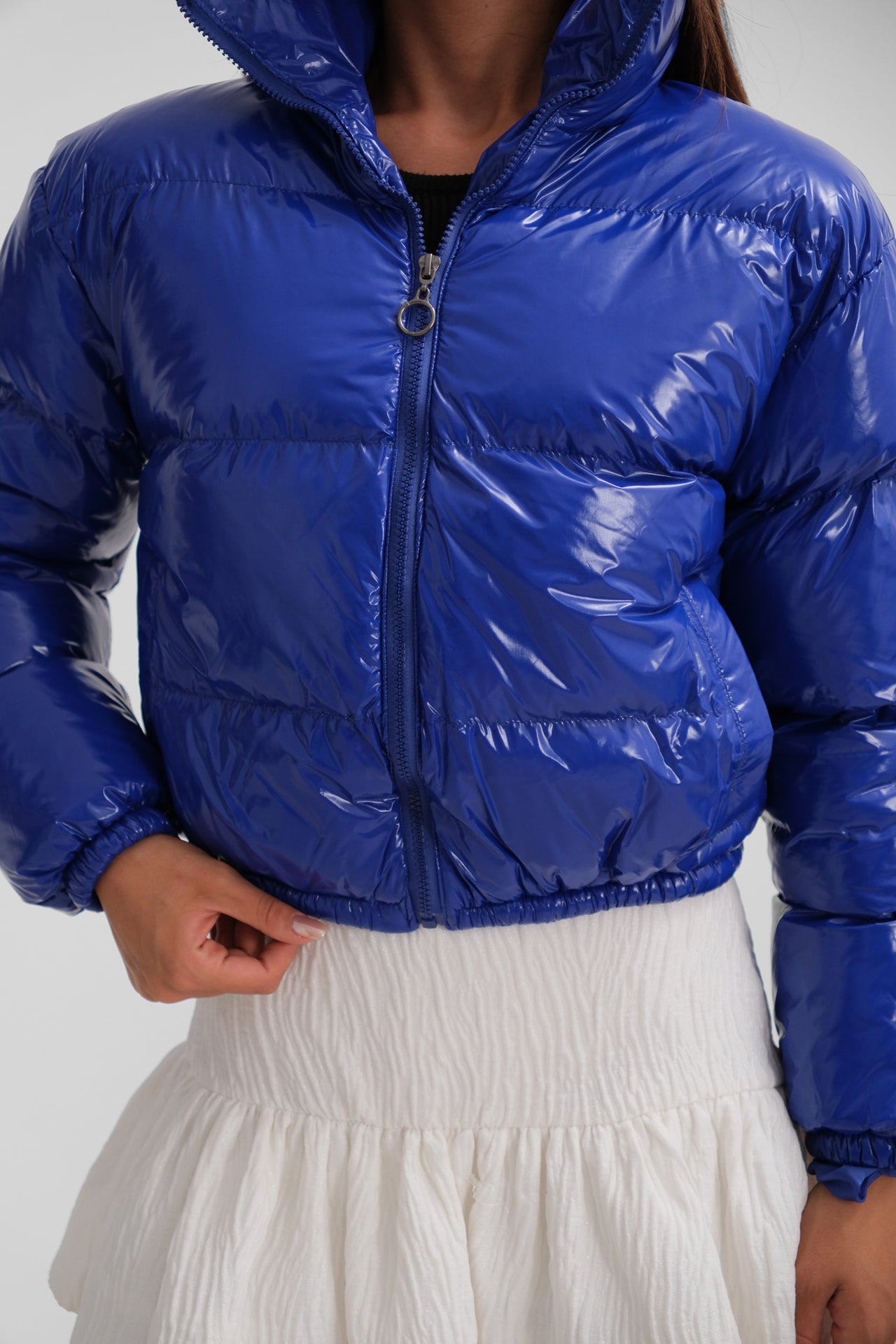 Patent Leather Puffer Jacket 