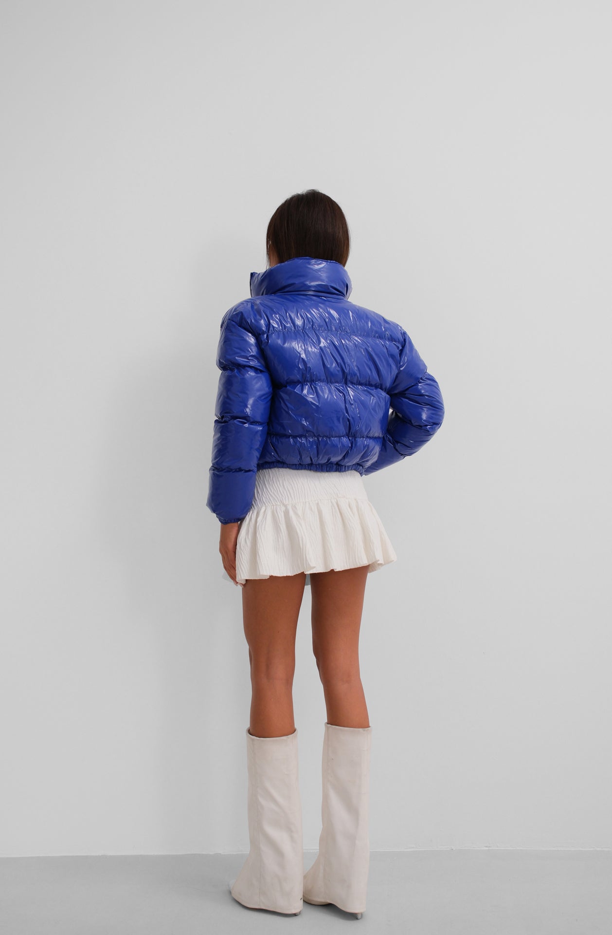 Patent Leather Puffer Jacket 