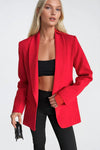 Şal Yaka Astarlı Kırmızı Blazer Ceket