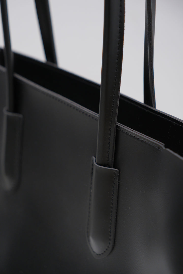 Shopping Leather Dusty Black Bag