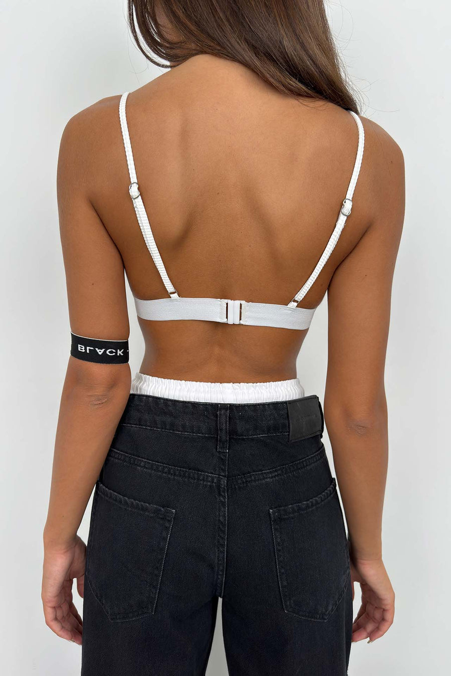 Backless White Sports Bra 