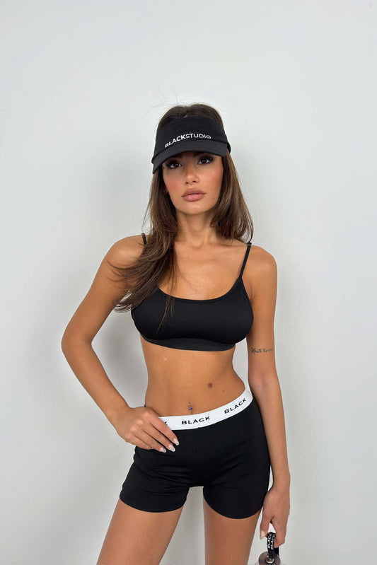 Backless Black Sports Bra 