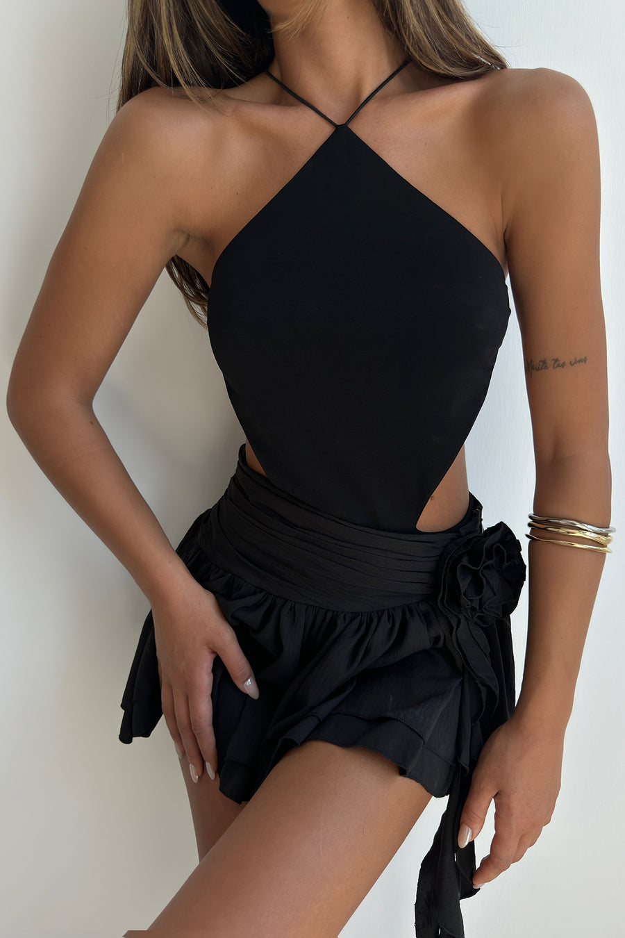 Back Detail Black Bodysuit 