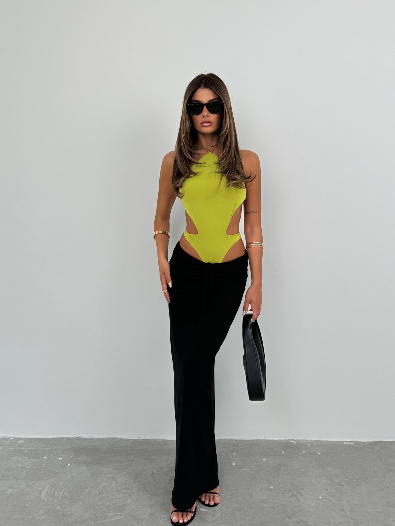 Sırt Detay Lime Bodysuit