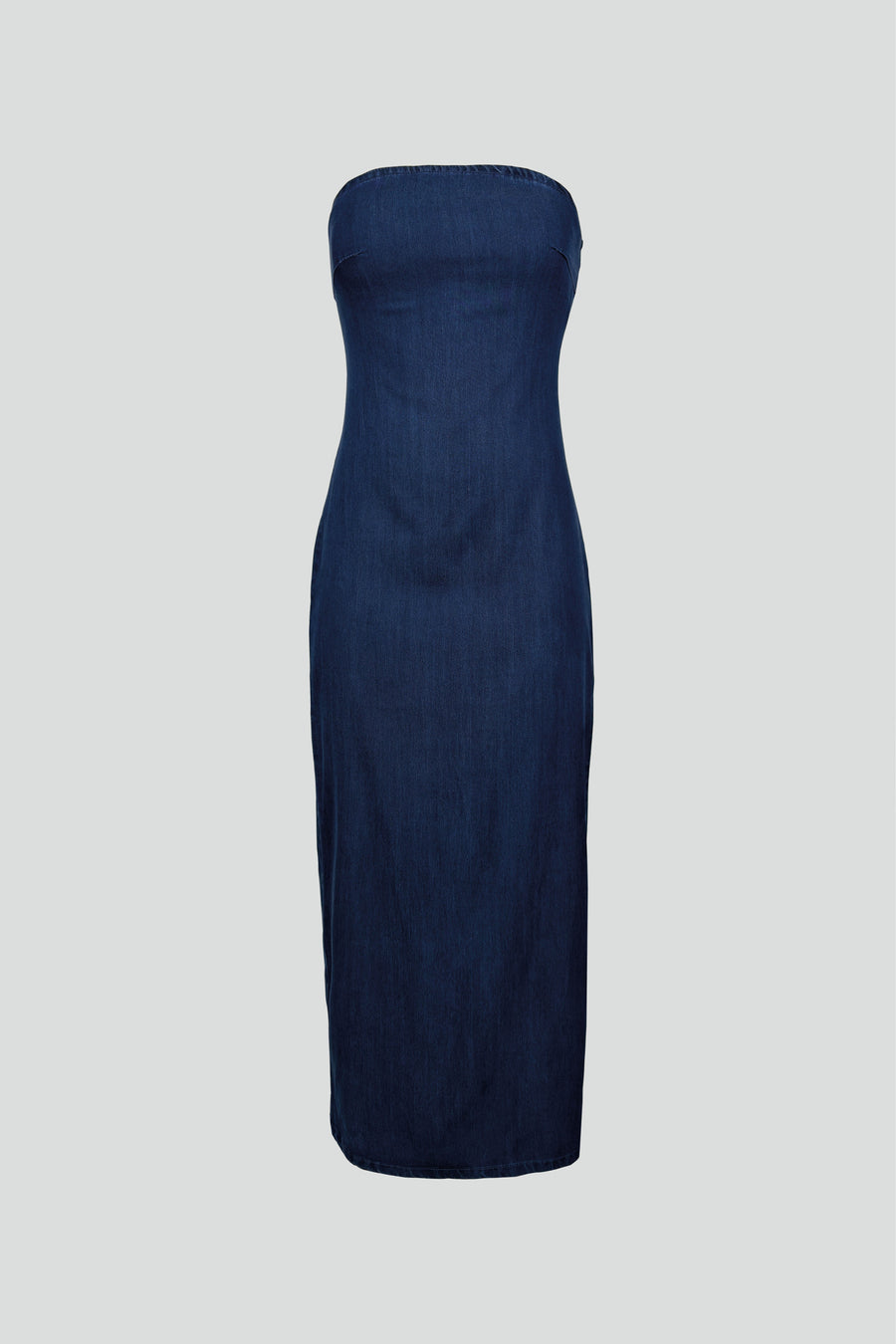 Strapless Dark Blue Denim Dress 