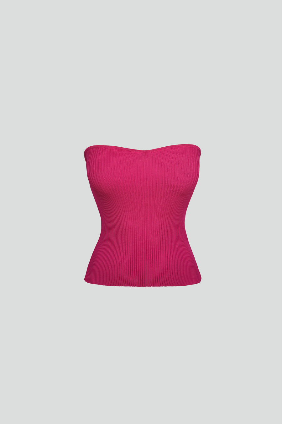 Strapless Fuchsia Knit Blouse 