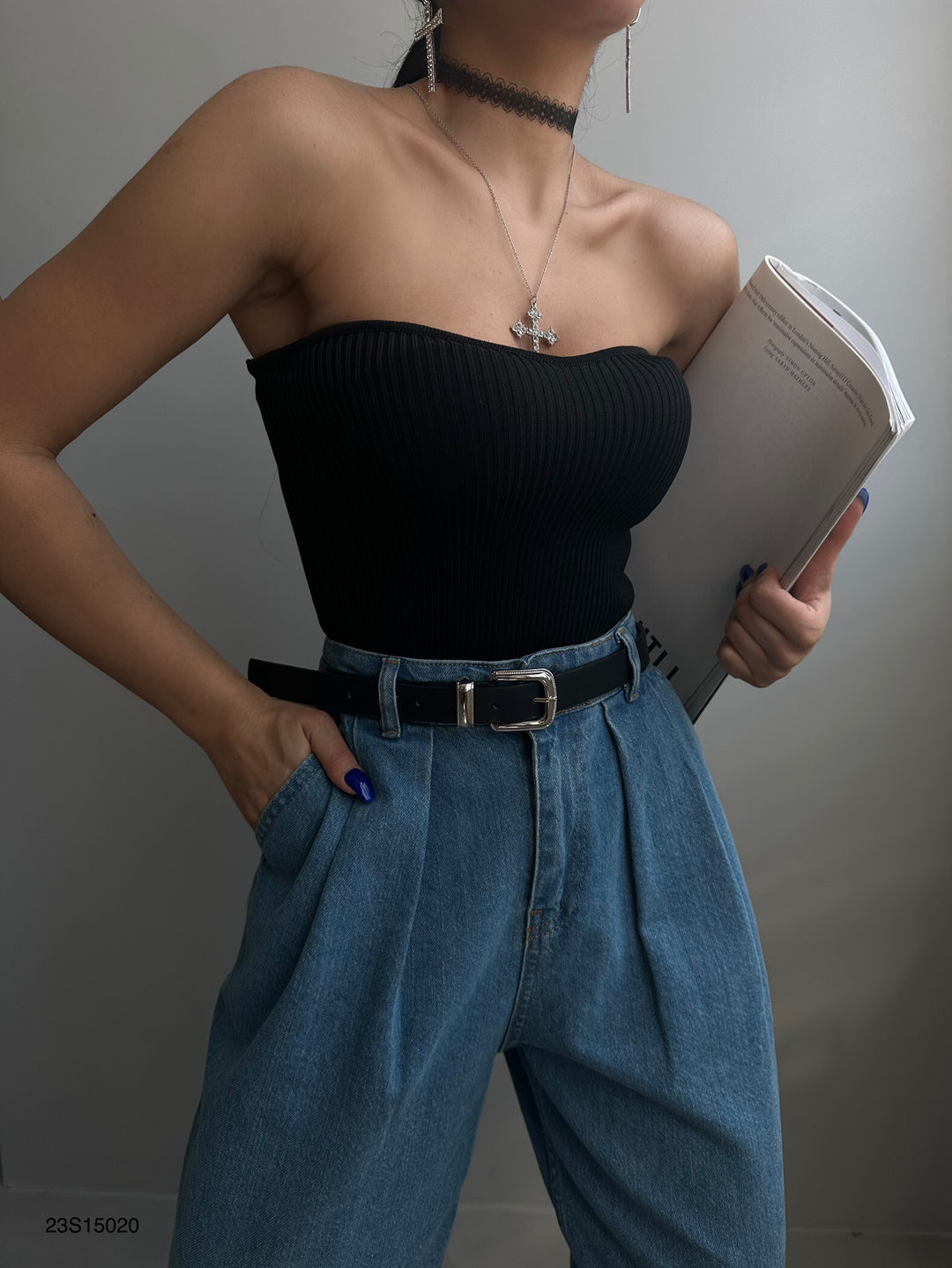 Strapless Knitted Blouse 