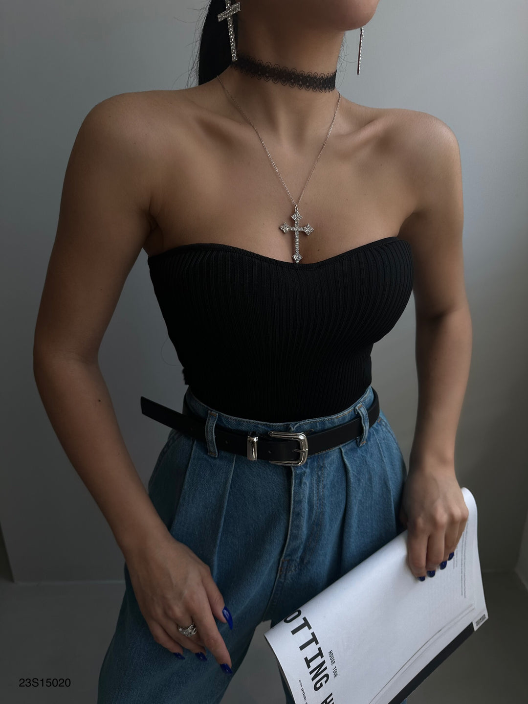 Strapless Knitted Blouse 