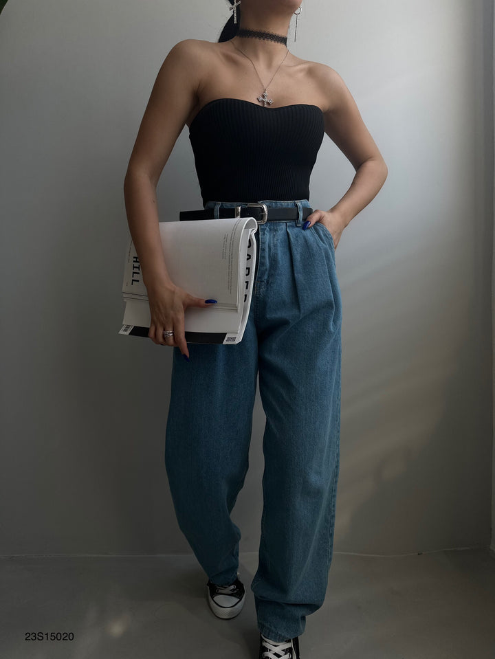 Strapless Knitted Blouse 