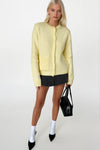 Tek Cepli Çıtçıtlı Sarı Triko Hırka