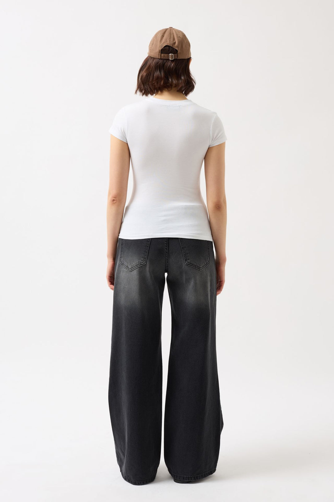 Thanks God Baskılı Likralı Crop Beyaz T-Shirt