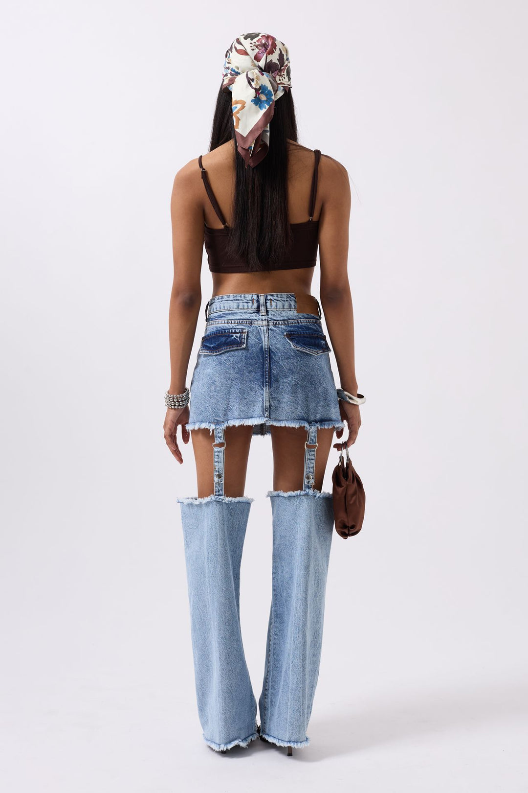 Tozluk Detay Yüksek Bel Mavi Jean