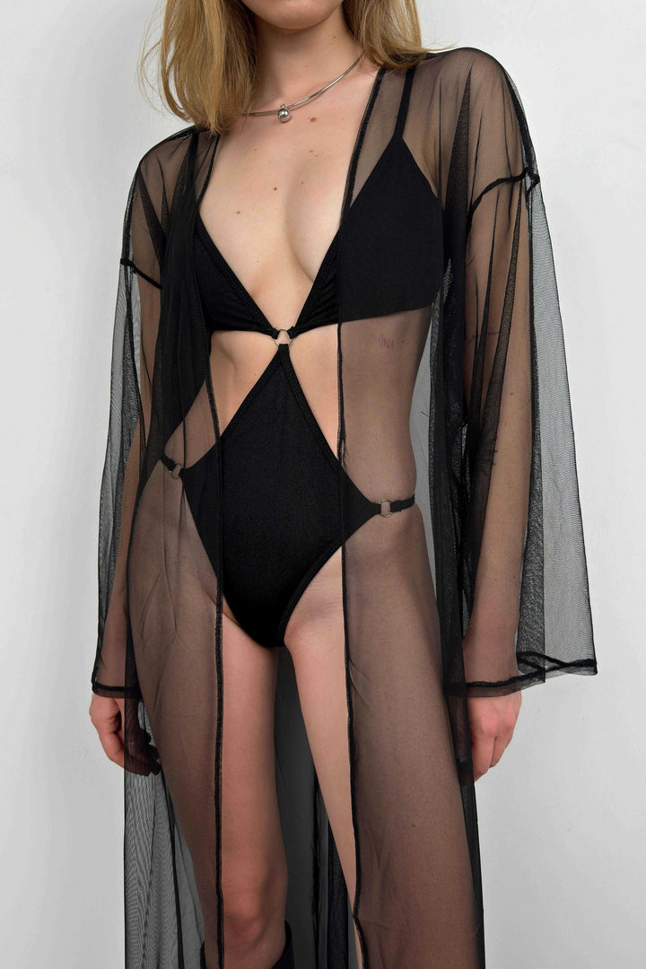 Tül Maxi Siyah Pareo