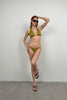 Triangle Pleated Green Bikini Set 