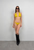 Triangle Pleated Yellow Bikini Set 