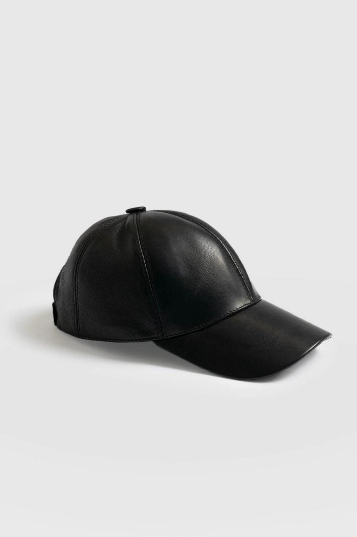 Vegan Deri Cap Siyah Şapka