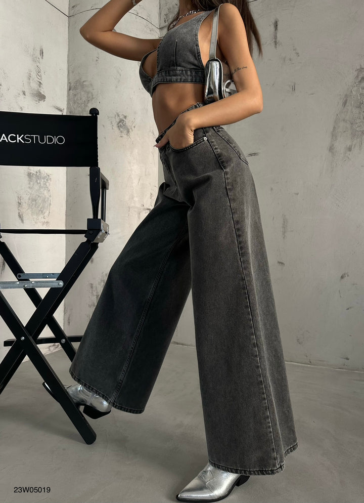 Wide Leg Gri Jean