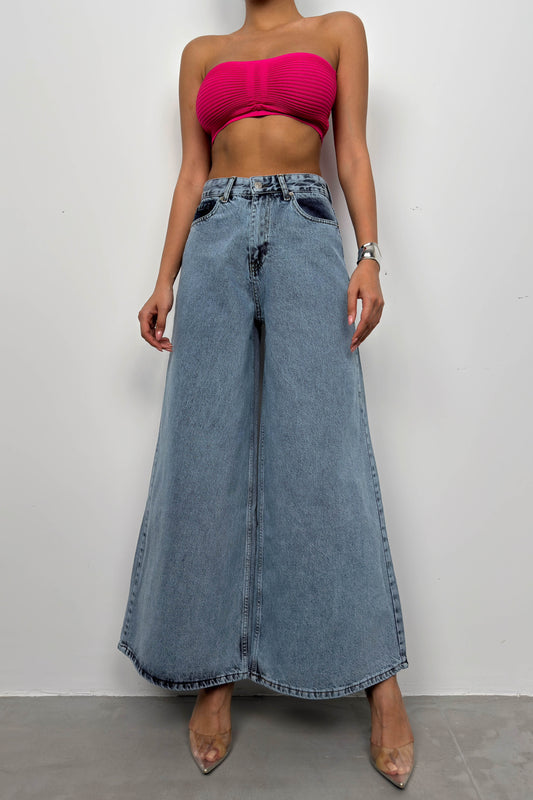 Wide Leg Light Blue Jeans 