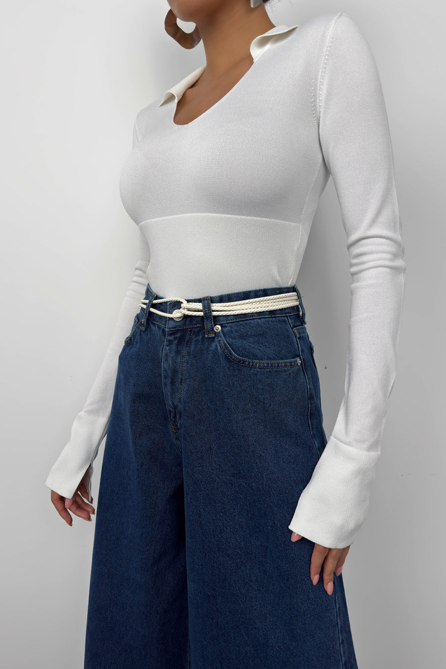 Wide Leg Blue Jeans