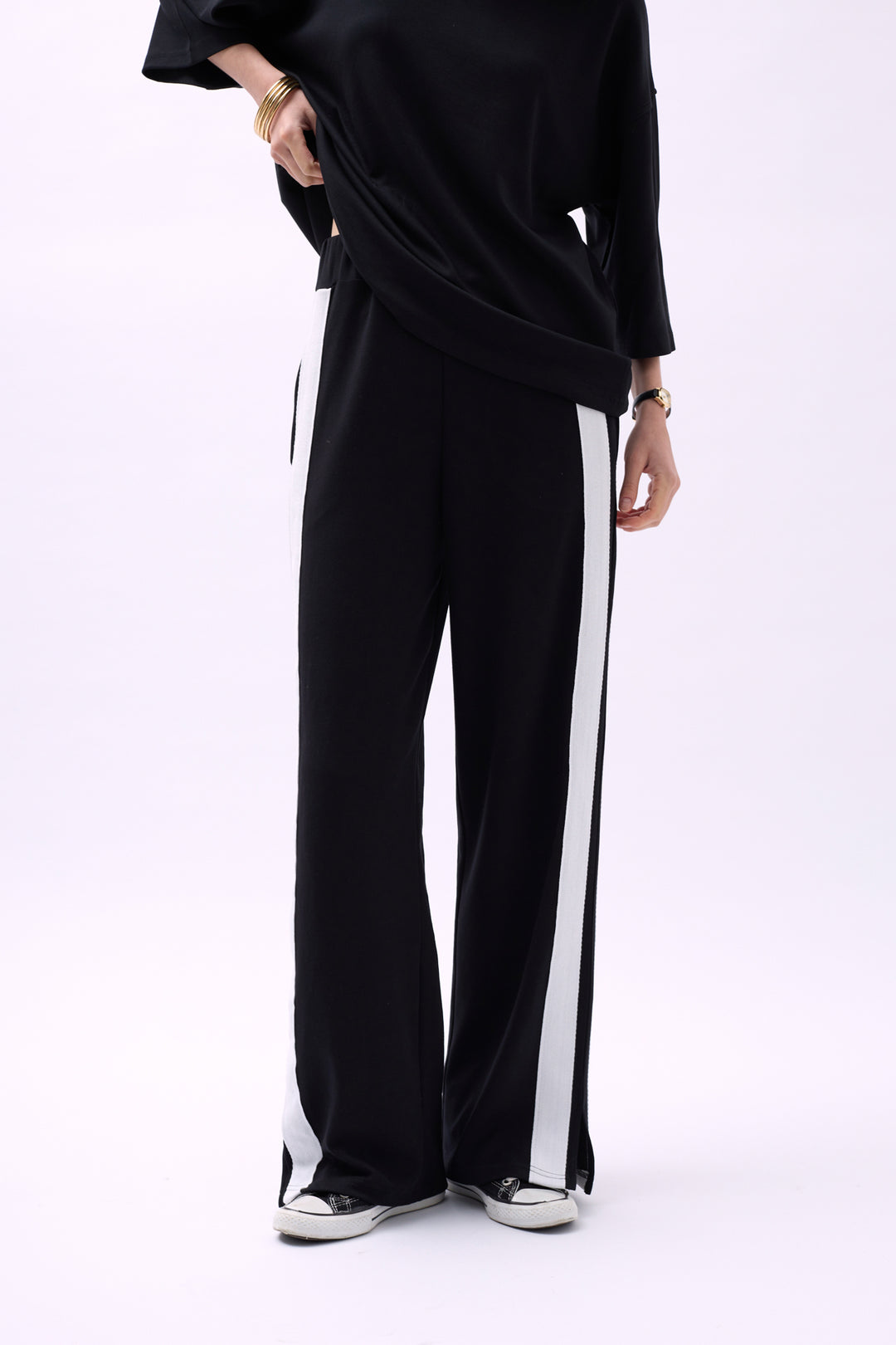 Yan Şeritli Siyah Eşofman Altı