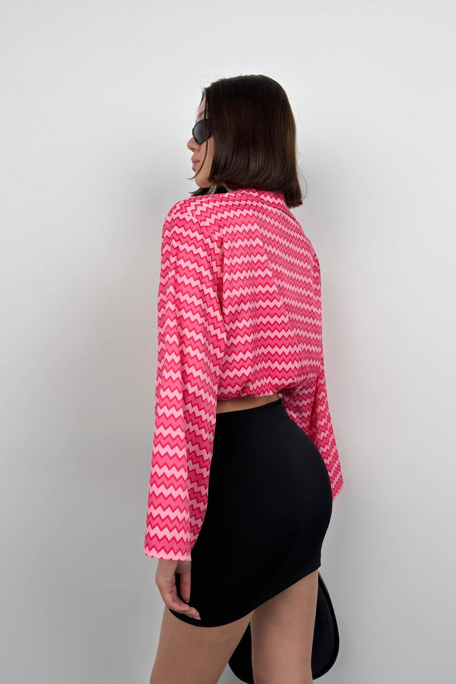 Pink Blouse with Bat Sleeve Pattern 