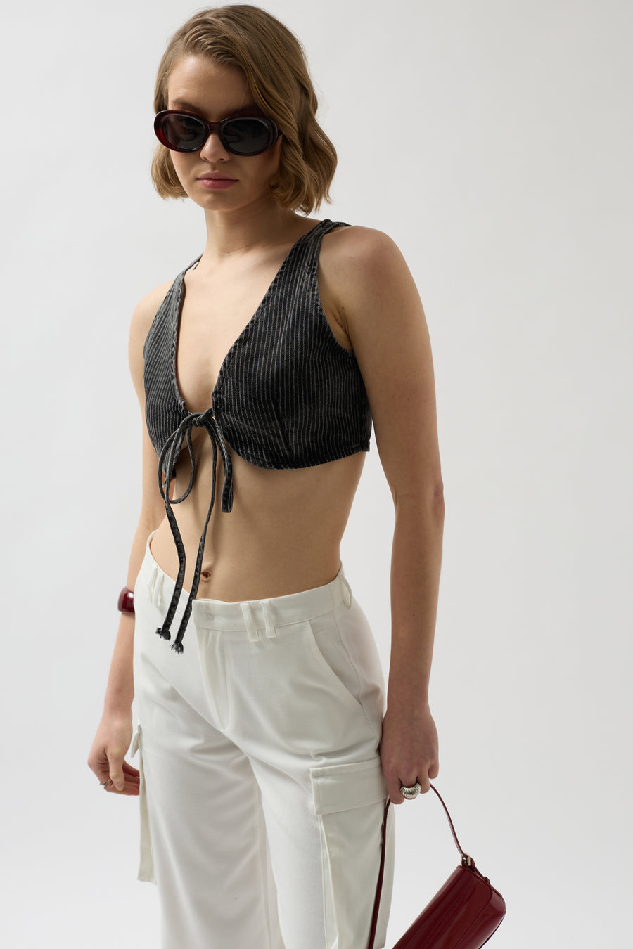 Vest Form Denim Black Bra