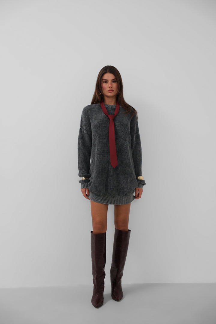 Yıkamalı Oversize Siyah Tunik