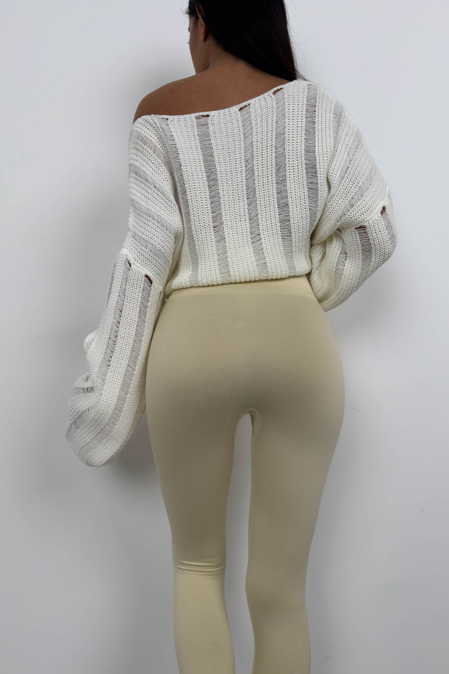 High Waist Beige Seamless Leggings 