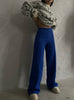 High Waist Grass Wide Leg Saxe Tracksuit 