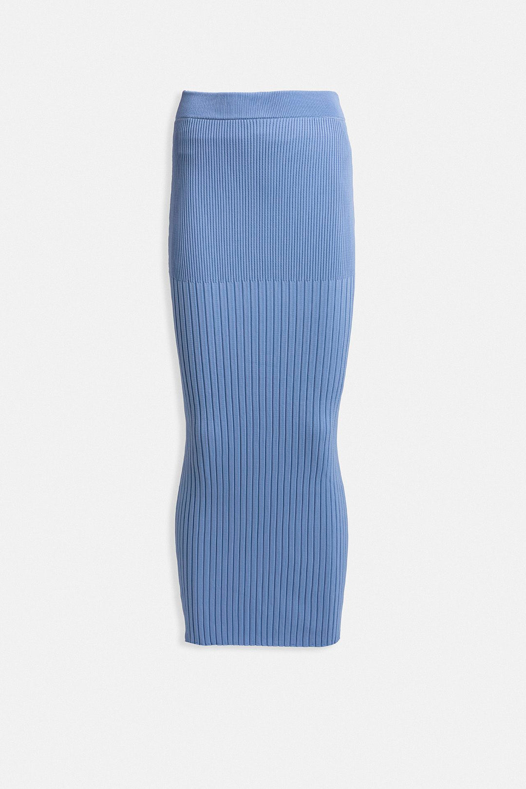 Yüksek Bel Dokulu Bebe Mavi Etek