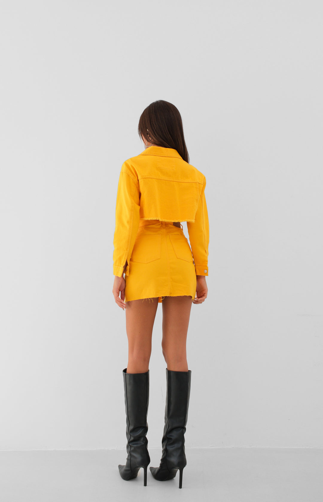 Yüksek Bel Mango Kot Etek