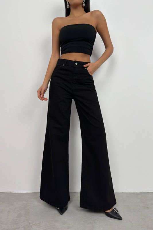 High Waist Palazzo Gray Jeans 