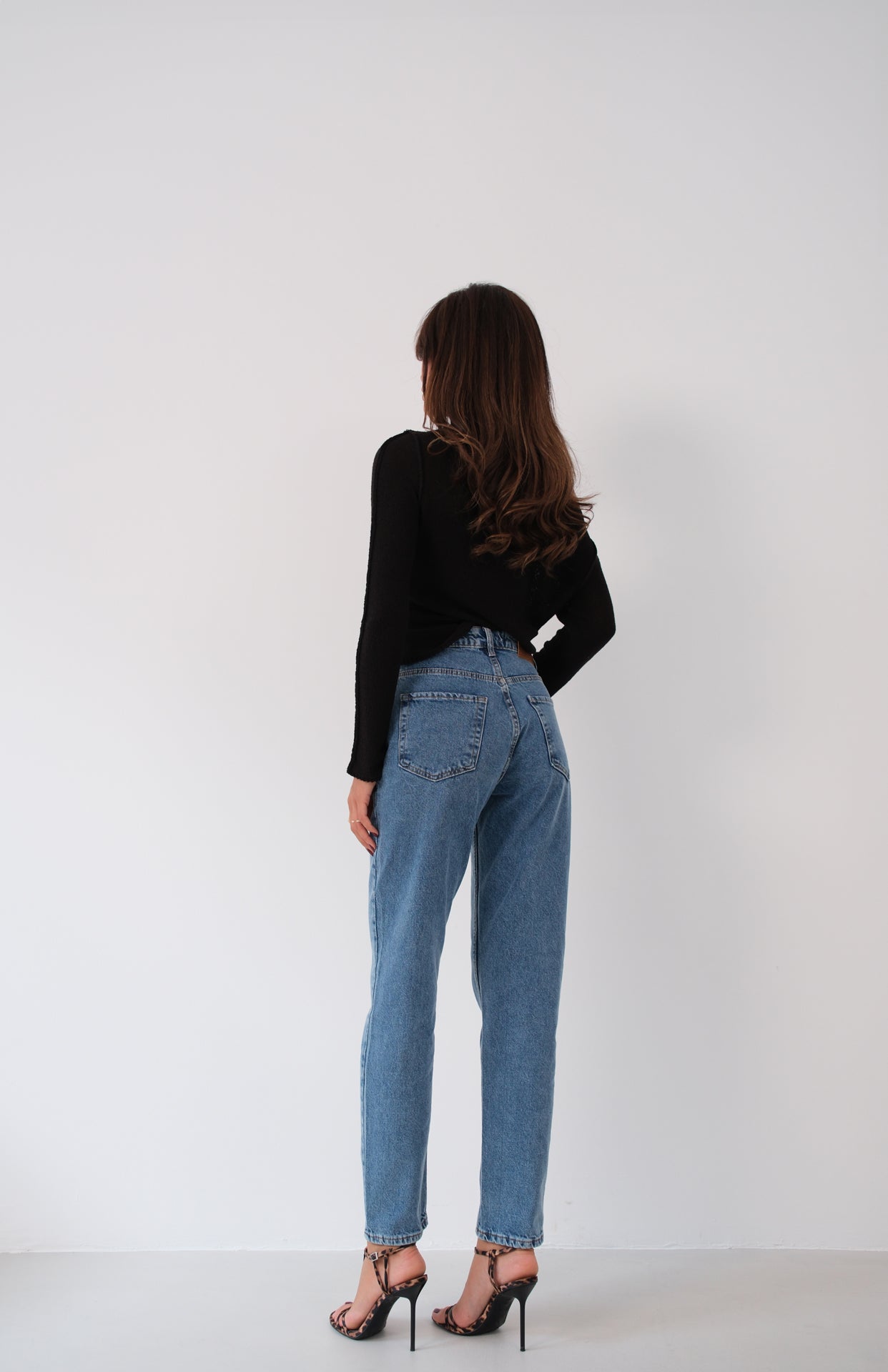 High Waist Skinny Leg Blue Jeans 