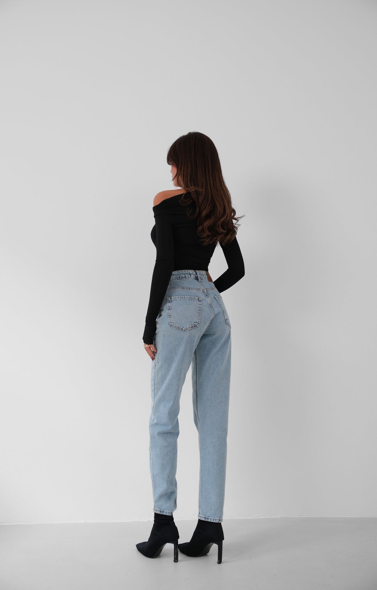 High Waist Skinny Leg Light Blue Jeans 