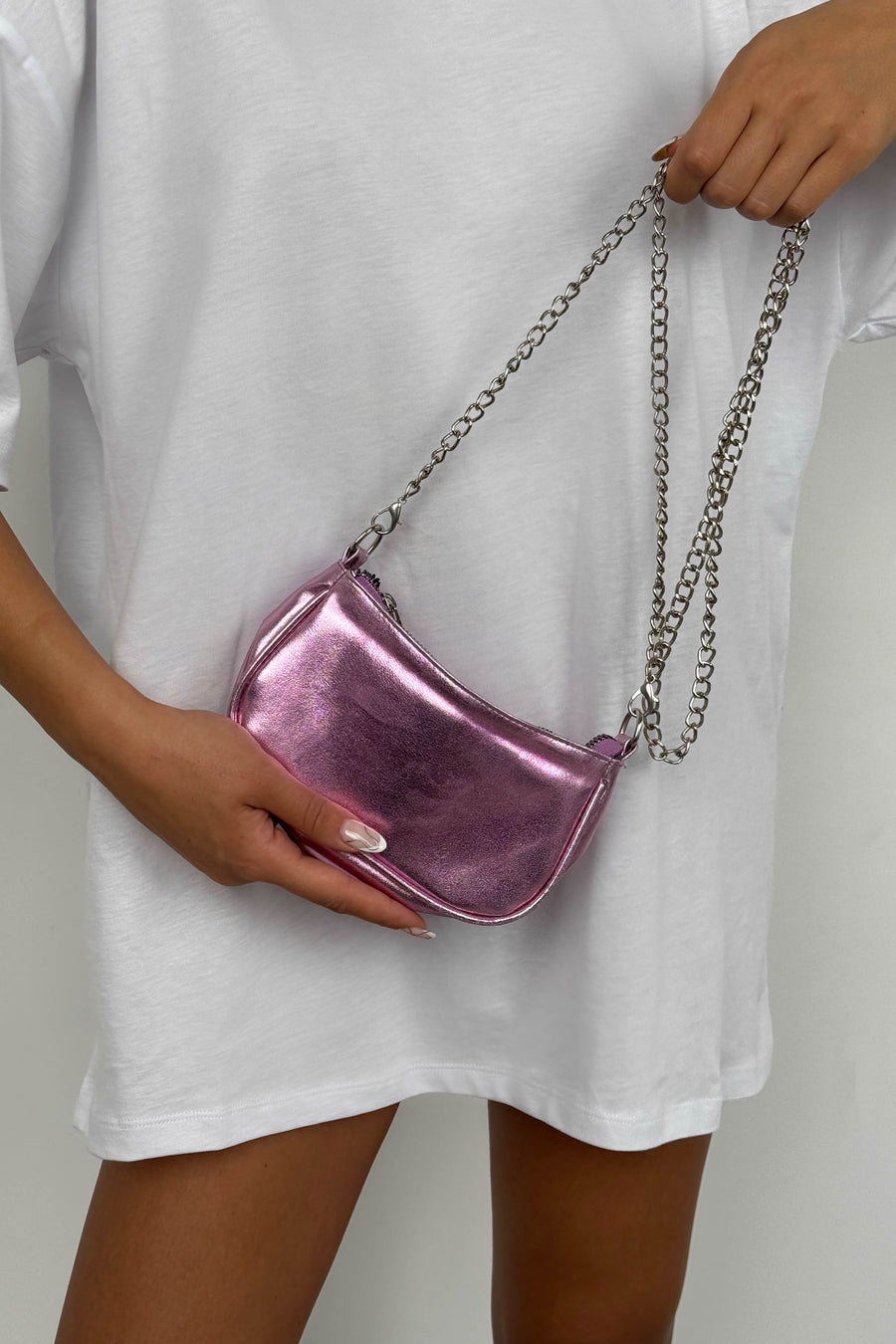 Bright Pink Chain Bag 