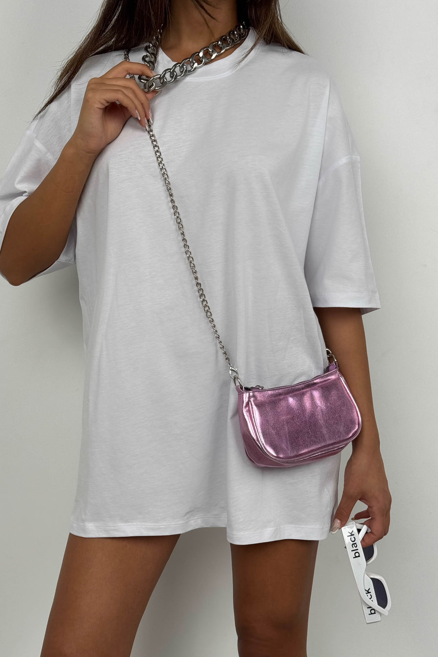 Bright Pink Chain Bag 